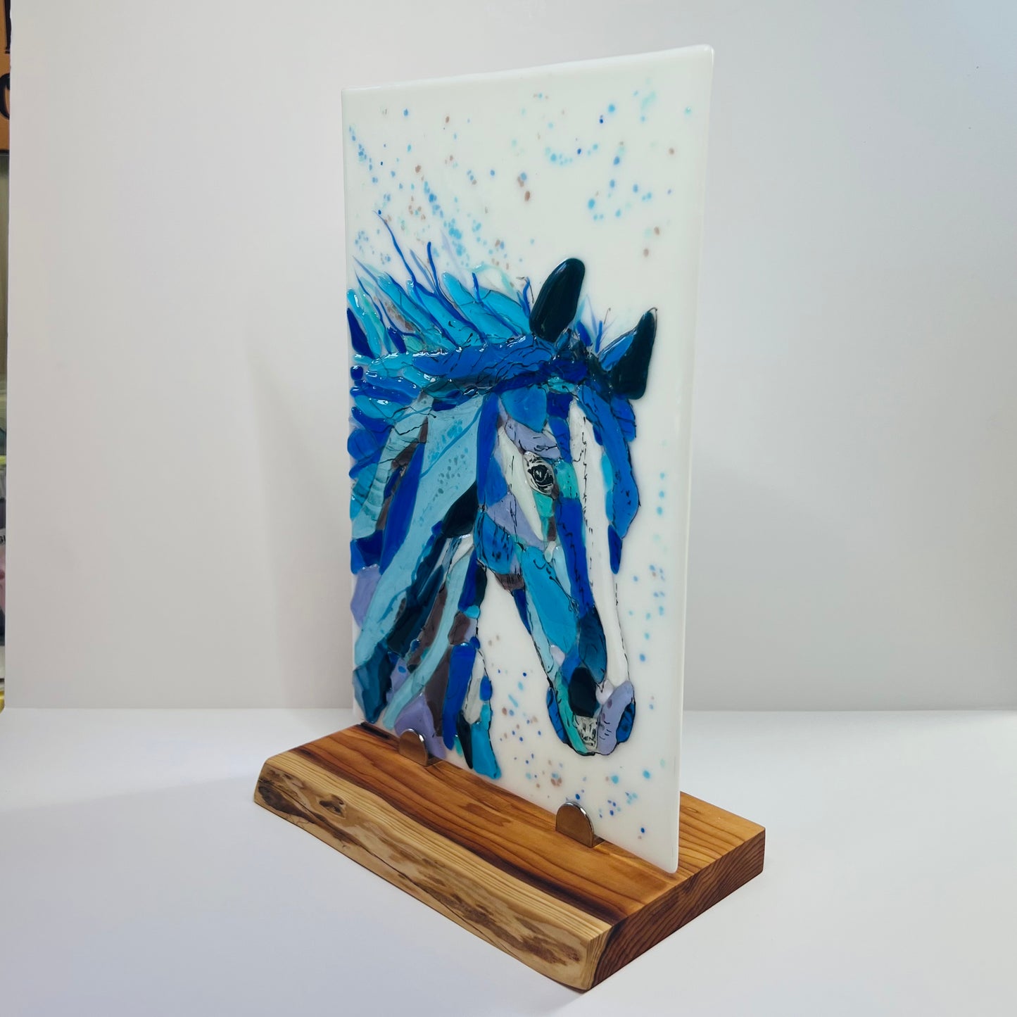 Abstract Horse Fused Glass Panel (Large)