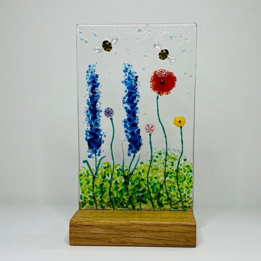 Multicolour Flowers Glass Panel (Medium)