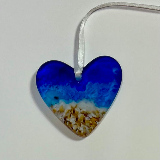 Fused Glass Hanging Heart (Small)