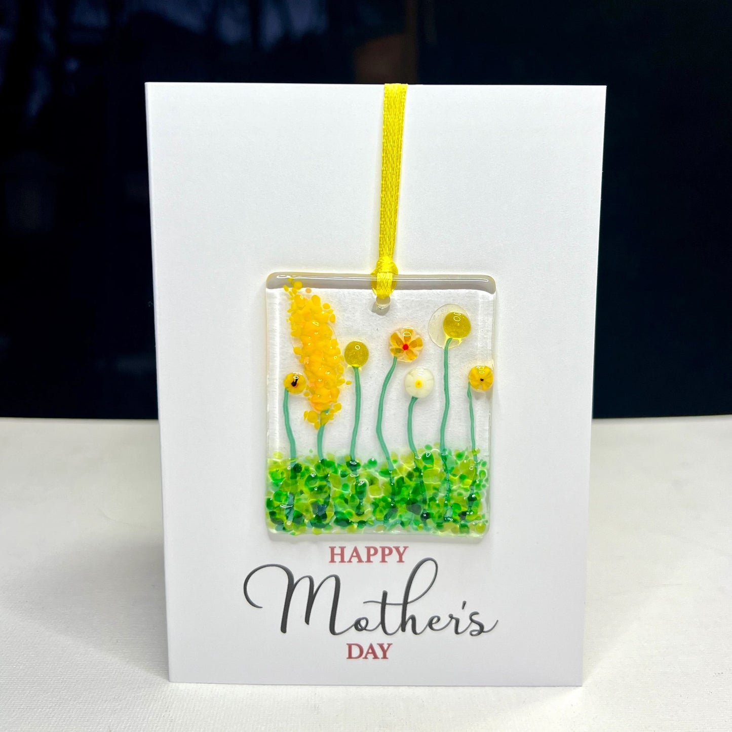 Happy Mother's Day card with detachable handmade glass keepsake