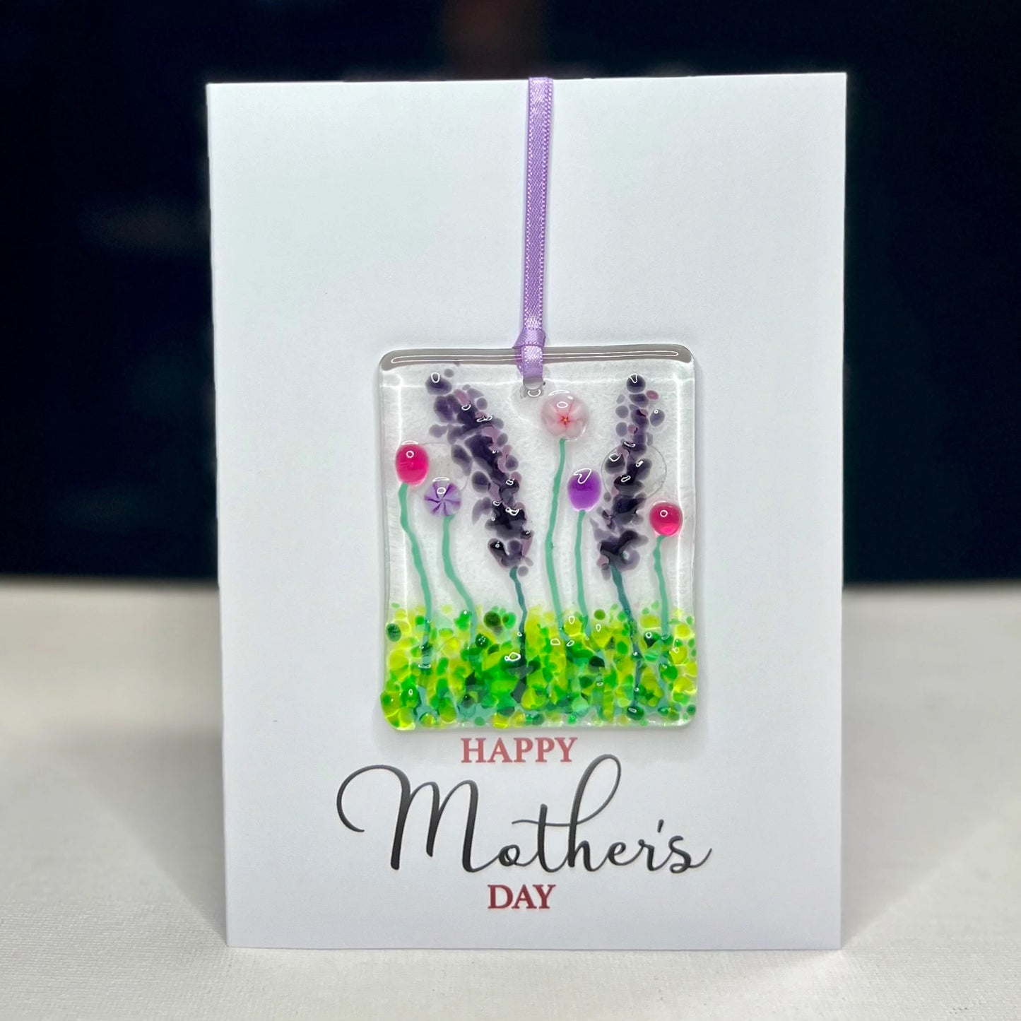 Happy Mother's Day card with detachable handmade glass keepsake