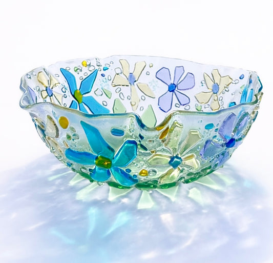Wild Meadow Fused Glass Bowl