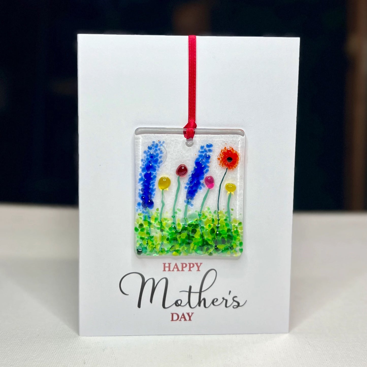 Happy Mother's Day card with detachable handmade glass keepsake