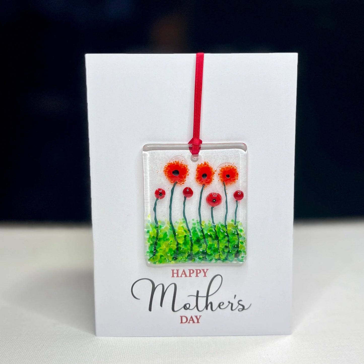 Happy Mother's Day card with detachable handmade glass keepsake
