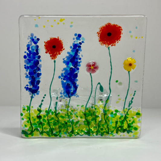 Multcoloured Flowers Tealight Holder