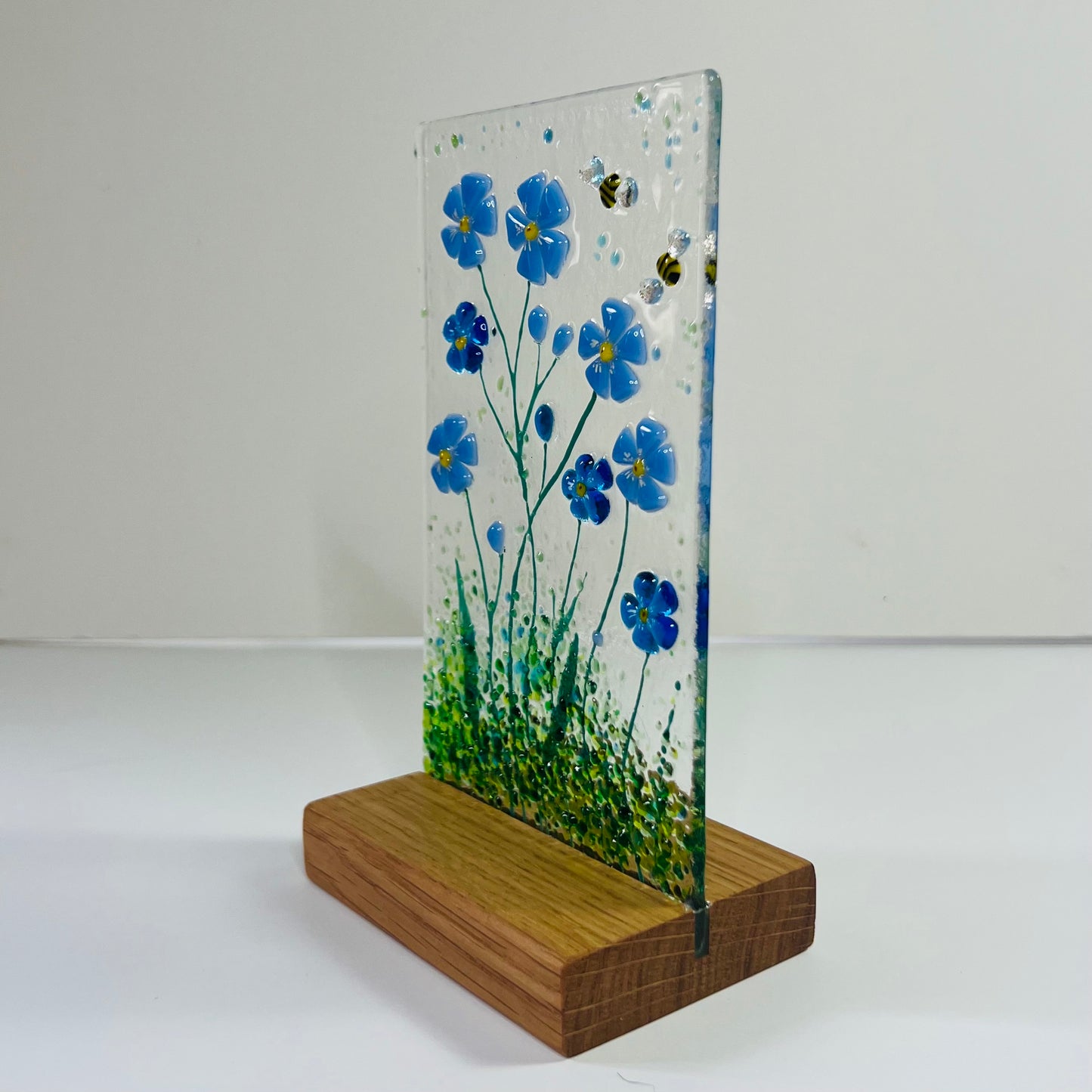 Forget-Me-Not Glass Panel (Medium)
