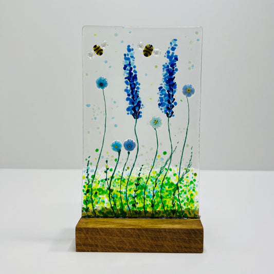 Blue Flowers Glass Panel (Medium)