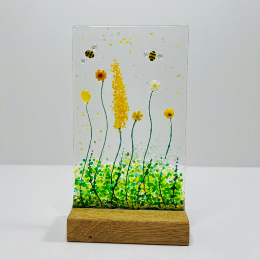Yellow Flowers Glass Panel (Medium)