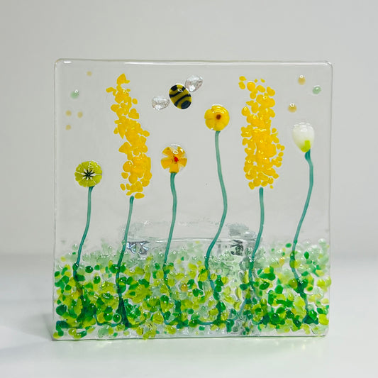 Yellow Flowers Tealight Holder